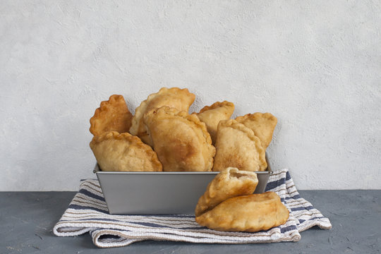 Panzerotti - a savory fried  turnover traditional for Southern Italy, but also look like turnovers of different others countries. Homemade.