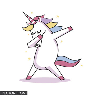 Dabbing unicorn Vector