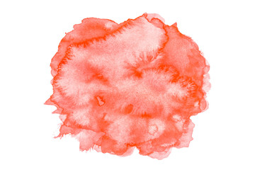 Abstract Red Watercolor Isolated On White Backgrounds, Hand Paint On Paper.