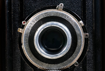 Old Soviet photography camera close up, fabricated aproximative in 1955.