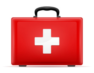 Obraz premium medical first aid box case kit stock vector illustration
