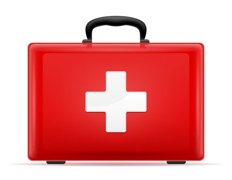 medical first aid box case kit stock vector illustration
