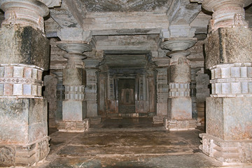 Interior of the main shrine, Adinatha Bsadi, Basadi Halli, Karnataka