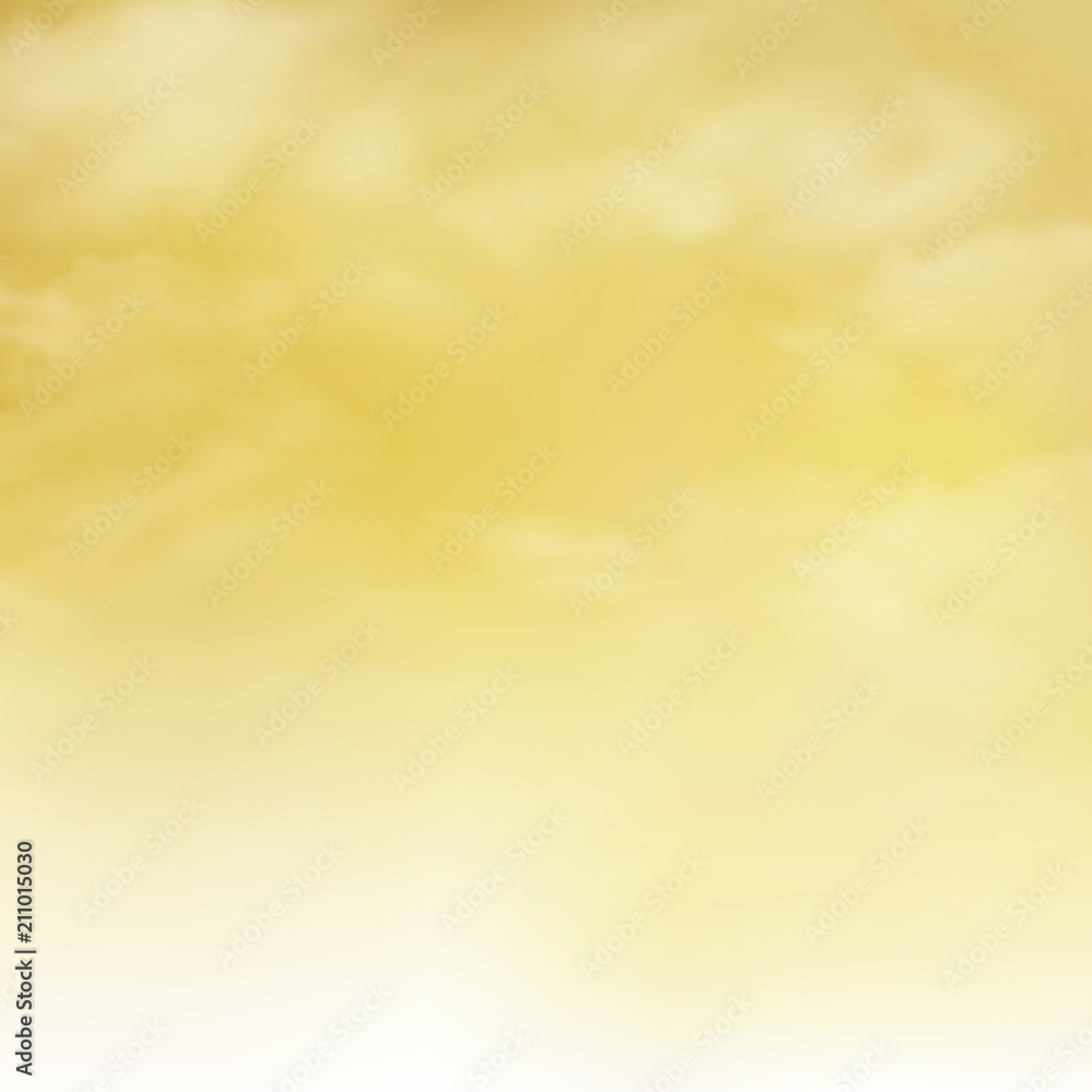 Poster abstract of realistic clouds pattern on gold sky background.