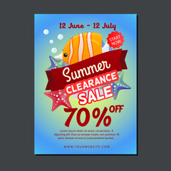 sale poster template with fish