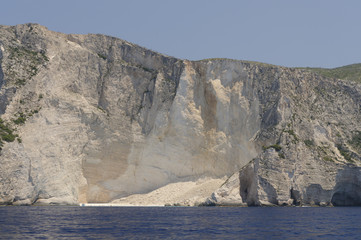 Fototapeta na wymiar Recently collapsed limestone cliff