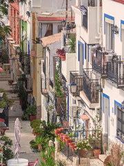the romantic neighborhood of alicante unchanged over the centuries. Spain