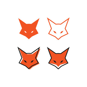 Fox head logo design template