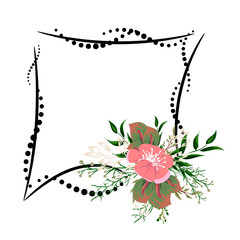 flower arrangement. frame the invitation. wedding poster. vector illustration.