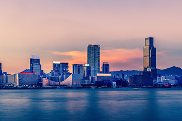 Fototapeta na wymiar Hong Kong city view at twilight