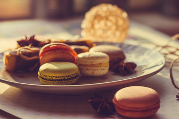Colorful pasta macaroons