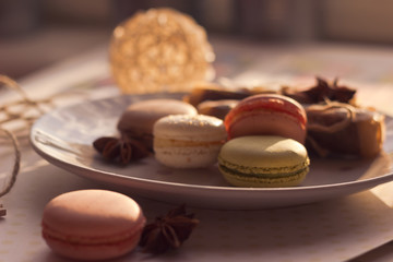Colorful pasta macaroons
