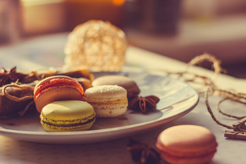 Colorful pasta macaroons
