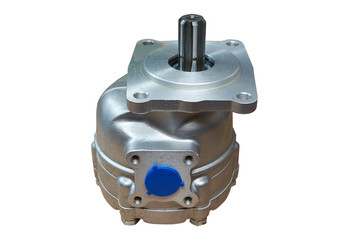 Obraz premium oil gear pump hydraulic system tractor isolated on white background