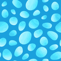 Seamless vector pattern with stones in blue colors.