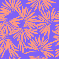 Fototapeta premium Vector seamless beautiful artistic tropical pattern with exotic forest. Cute Floral pattern in the flower. Motifs scattered random. Elegant template for fashion prints.