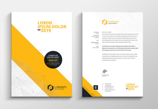 Letterhead Layout with Yellow Accents