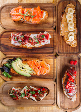 Assortment of nutritious and sweet sandwiches