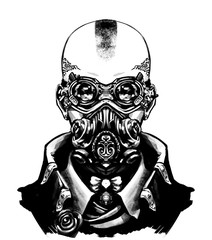 Girl dressed in steampunk style