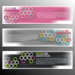 Infographic banner templates in different colors. Vector