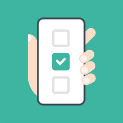 Checklist on smartphone screen
