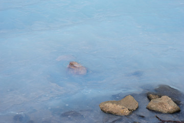 Landschaft beim Mývatn Nature Bath / Kieselgurwerk in Nord-Island 