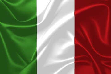 Illustration of Italian waving fabric flag. 