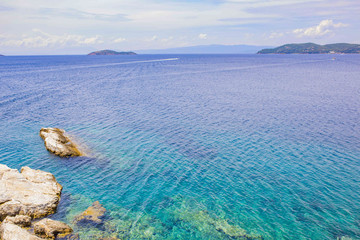sea view, Greece Skiathos, stone wharf © Agata