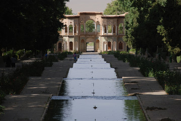 View of historic Shazdeh Garden situated near Mahan, Iran