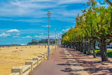 View of a seaside promenade in Arcachon, France