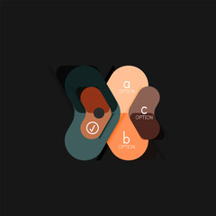 Flat design geometric infographics, arrow shape vector sticker or label, price tags, offer promotion badge, icon design, paper style layout for data graphic visualization step by step process, for