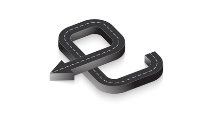 Abstract business infographics in the form of an automobile road with road markings. EPS 10.