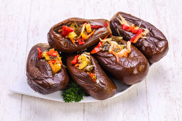 Pickled stuffed eggplant