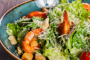 Caesar salad with shrimps