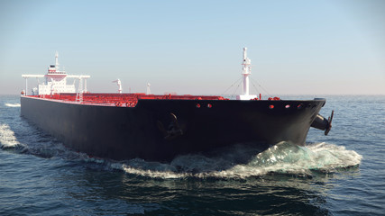 Fototapeta premium Oil tanker floating in the ocean