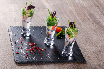 Crab snack with nut sauce