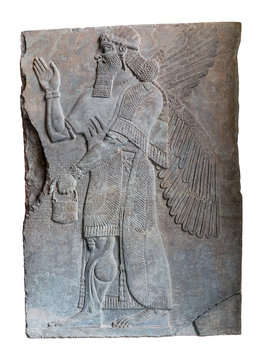 Assyrian art on the wall, King Ashurnasirpal II.