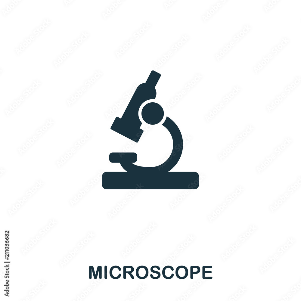 Poster microscope icon. line style icon design. ui. illustration of microscope icon. pictogram isolated on 