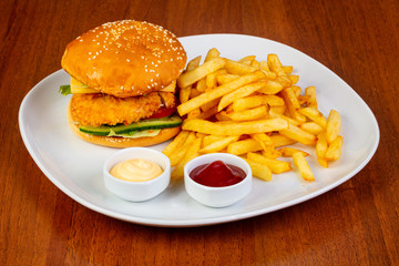 Tasty chicken burger