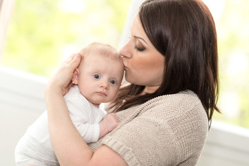 Portrait of mother and baby
