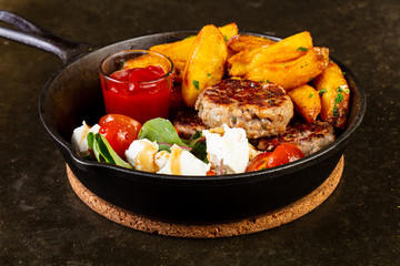 Chicken cutlet with potato