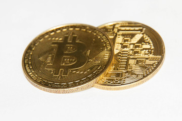 Bitcoin on white