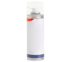 Cylinder aerosol white on white background isolation