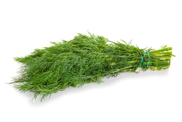 A bunch of dill on white background isolation