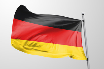 Isolated Germany Flag waving, 3D Realistic Germany Flag Rendered