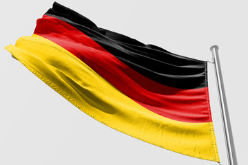 Isolated Germany Flag waving, 3D Realistic Germany Flag Rendered