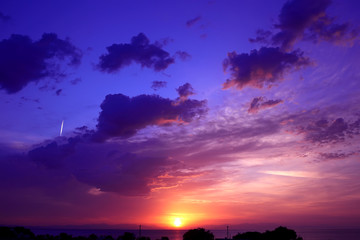 Fototapeta na wymiar Beautiful colorful sunset or sunrise.
