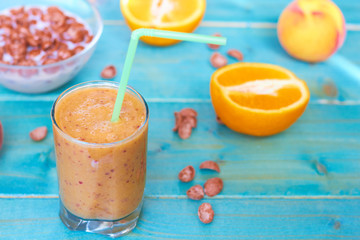 Fresh fruit smoothies.