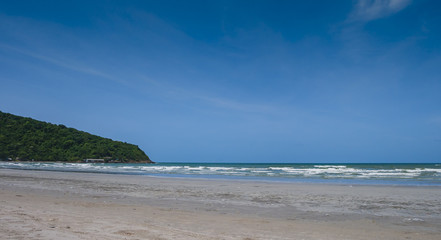 landscape of tropical beach and blue sky	