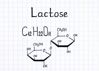 Chemical formula of Lactose.